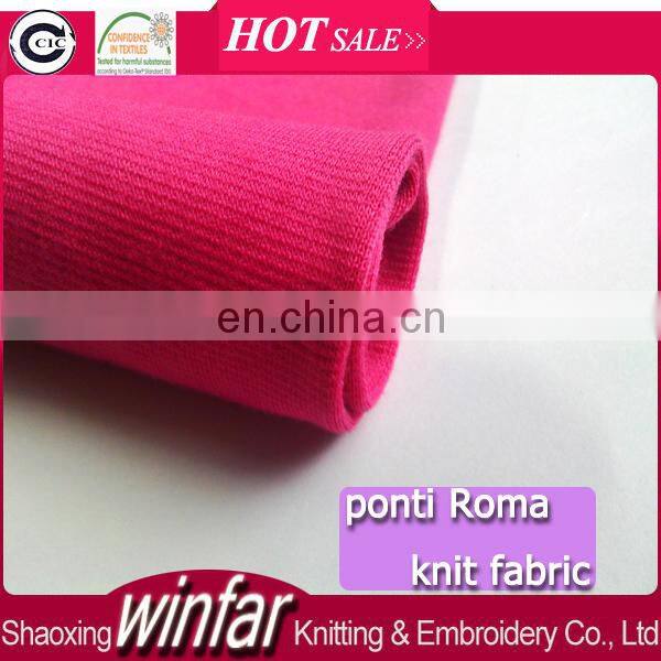 Winfar Textile Super Soft Jersey Pink Color Dyed Punto Roma Knitting Fabric