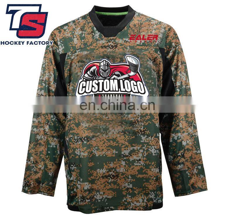 custom your logo camo hockey jersey