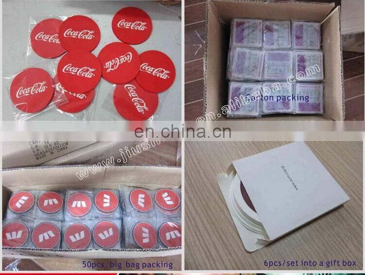 Square customized heat transfer absorbent ceramic beer coasters with logo