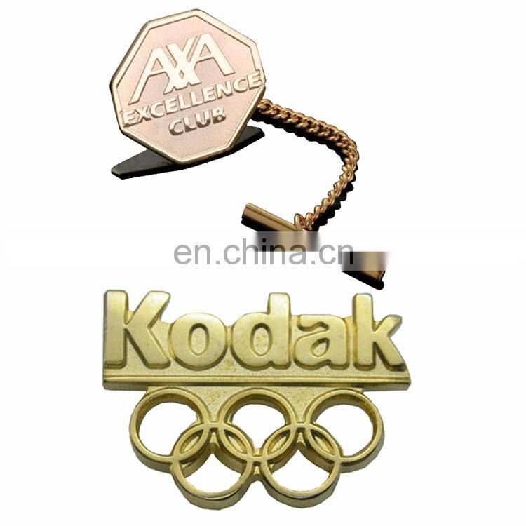 Personalized custom acrylic zinc alloy plating united nations metal logo pin badge