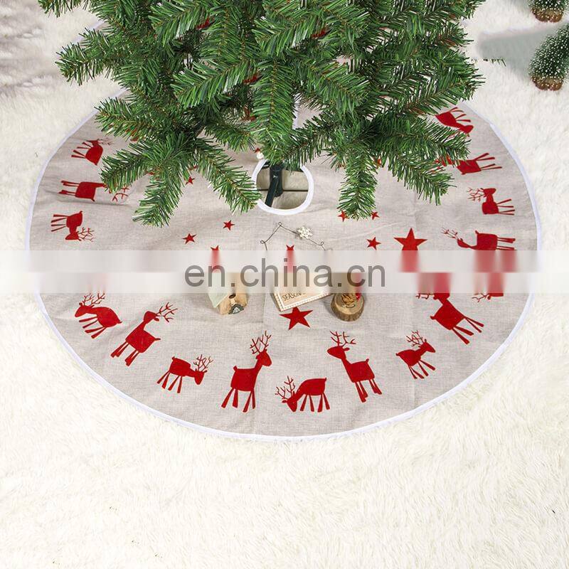 i@home Elk print Christmas tree decoration wholesale christmas tree skirt