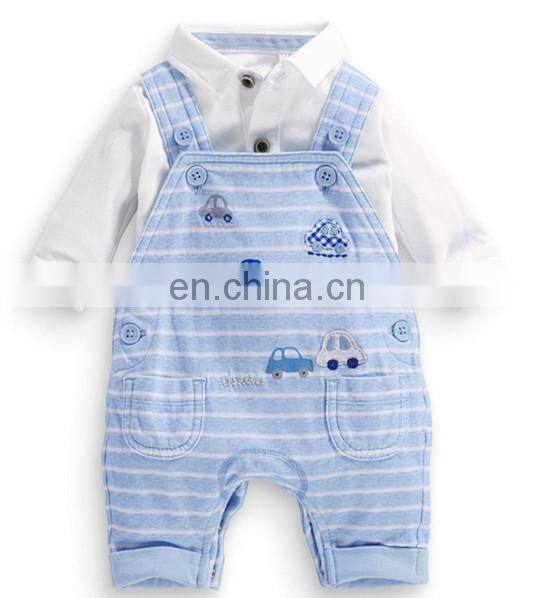 2018 new baby boy cool car suspender pants back pants T-shirt two suits
