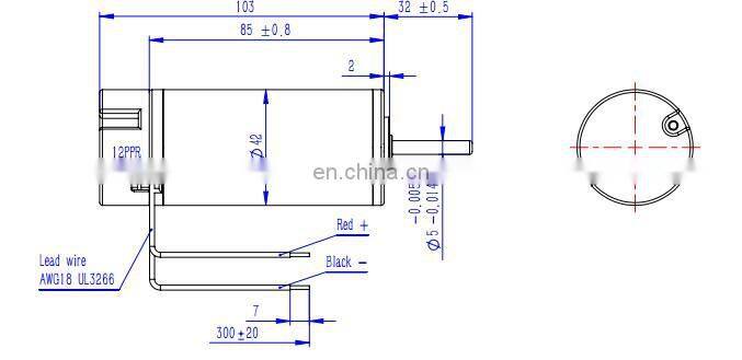 42mm brush dc motor with 12ppr magnet encoder, used for door opener and door closer