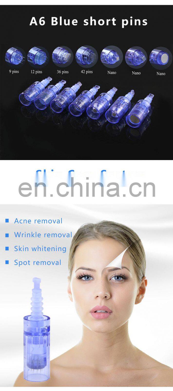 Replacement needle cartridge stainless steel needle skin vibrating derma pen