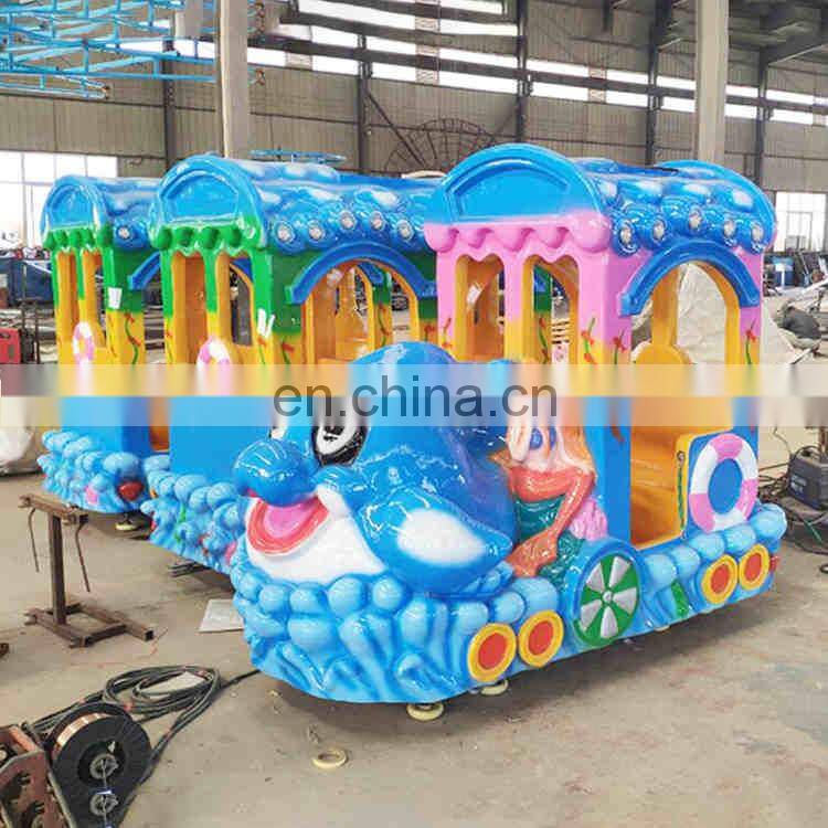 Amusement park rides kids electric train ocean track train