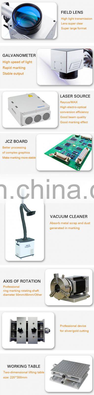 20W 30W 60W 100W JPT Raycus Max Mopa Color Fiber Laser Marking Machine Price for Stainless steel