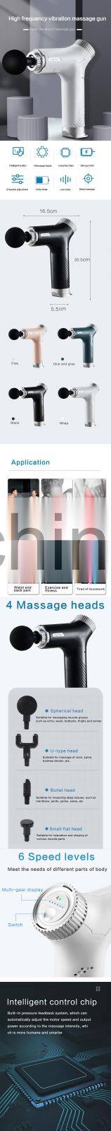 2021 Portable Handheld Massager Vibration Body Battery Time West Rubber body Massage Gun