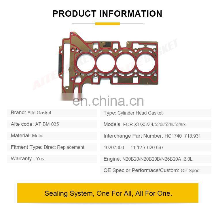 Cylinder Head Gasket For BMW X1 X3 Z4 520i 528i 528ix N20B20 N20B20B N26B20A 2.0L