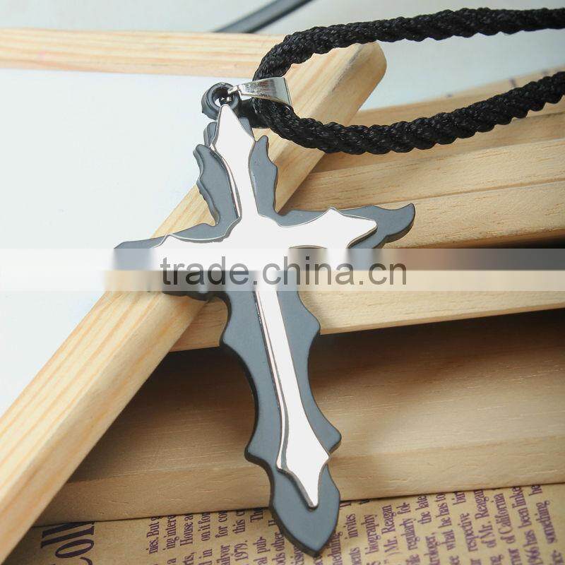 Fashion titanium steel necklace cross