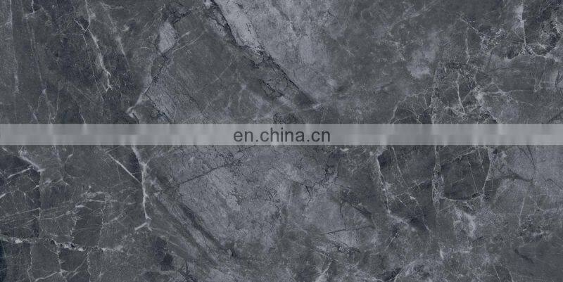Foshan 750x1500mm big size 12mm thick grey color marble ceramic porcelain tiles for floor and wall