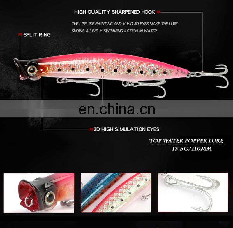 11cm 13.5g Hard Plastic Fancy Colorful Paint Freshwater Saltwater Casting Popper Bait