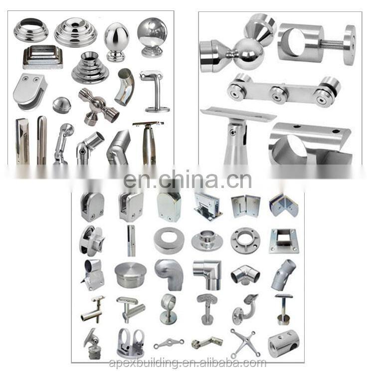 Modern new design stainless steel handrail stair balcony tempered glass glass railing