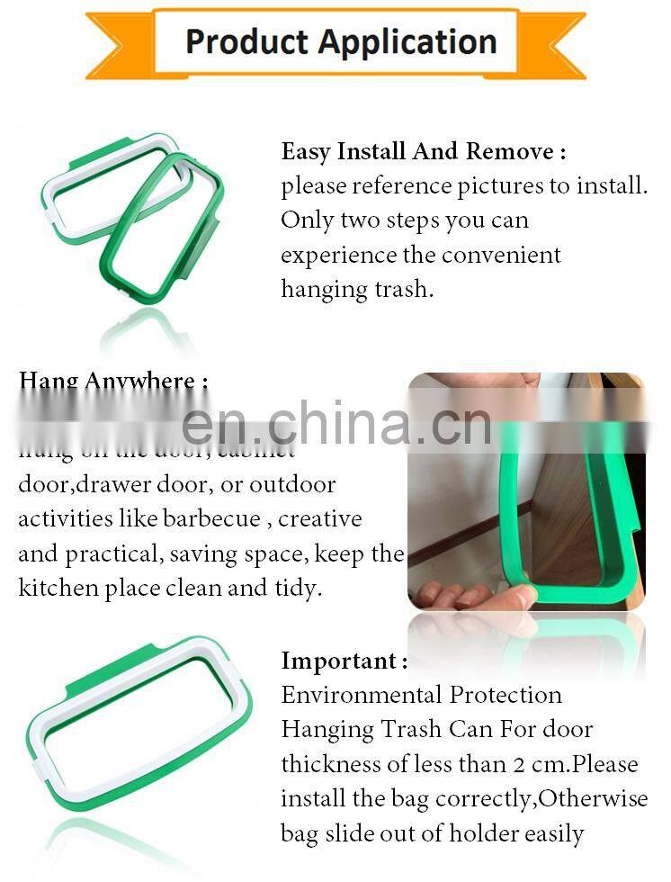 Hanging Kitchen Door Back Cabinet Creative Plastic Garbage Bag Holder