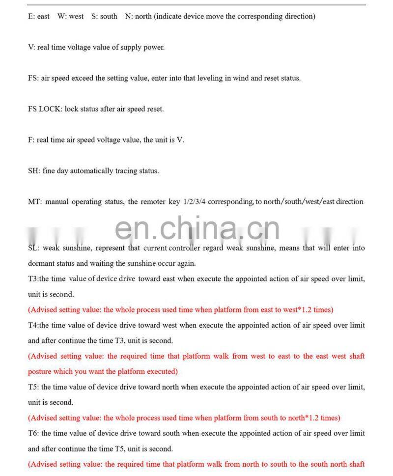 Automatic Dual Axis Solar Tracker Controller W/O Remote Control Wind Speed Sensor