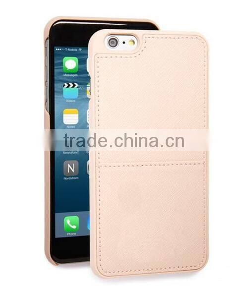 Saffiano leather phone case for iphone 6/iphone 6S with card holder leather mobile phone case