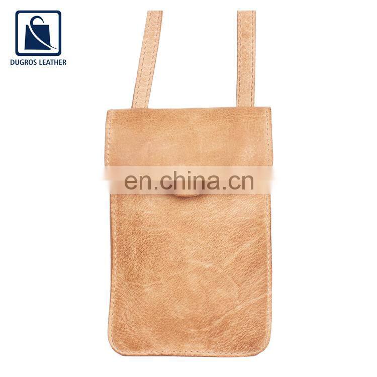 2022 New Arrival Unique Design Anthracite Fitting Swiss Cotton Lining Genuine Leather Phone Bag for Women