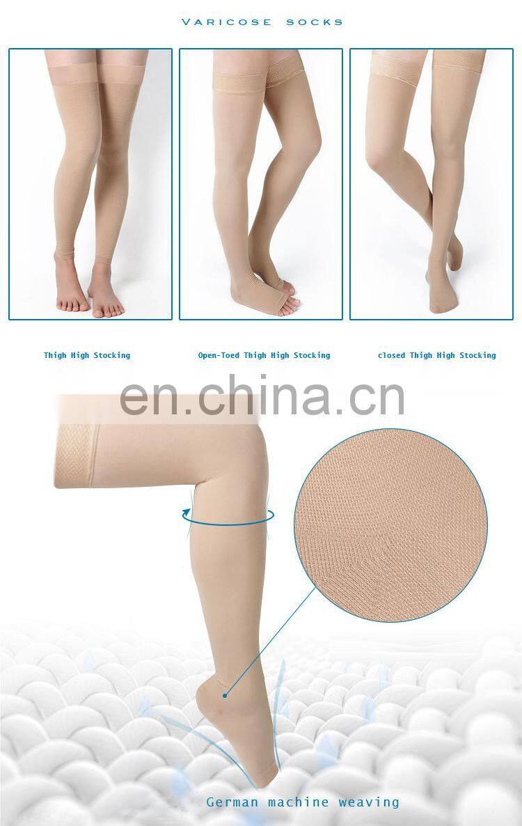 23-32mmhg Open Toe Medical Compression Socks Knee High Graduated Custom Logo Footless Thigh High Compression Stockings