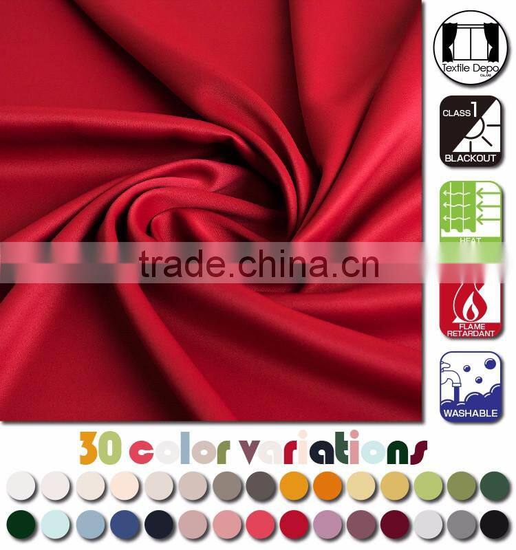 Flame retardant heat reduction continuous curtain fabric made from polyester
