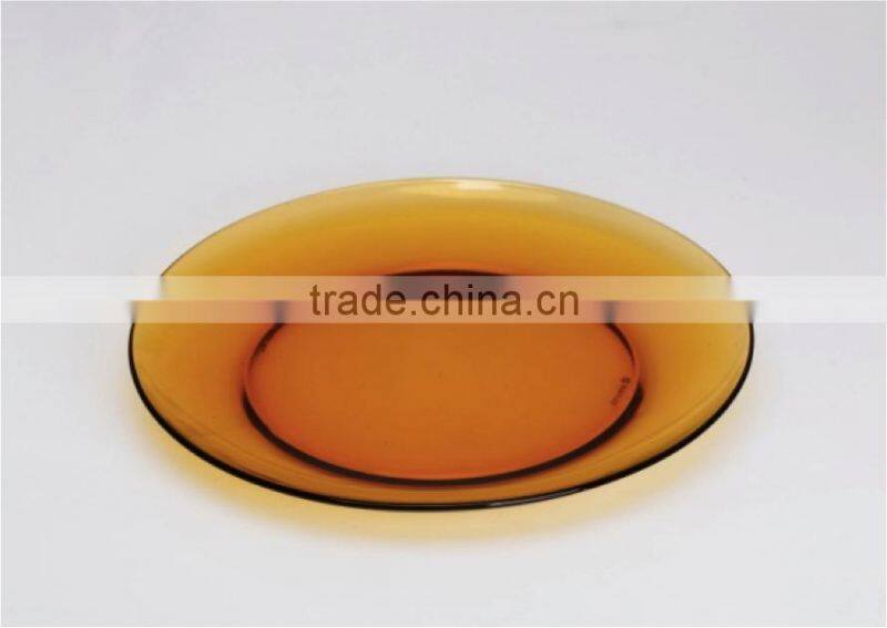 CE/EU/FDA/SGS/LFGB HIGH QUALITY DECORATIVE GLASS PLATE ,ROUND GLASS FRUIT PLATE,PAINTED GLASS PLATE