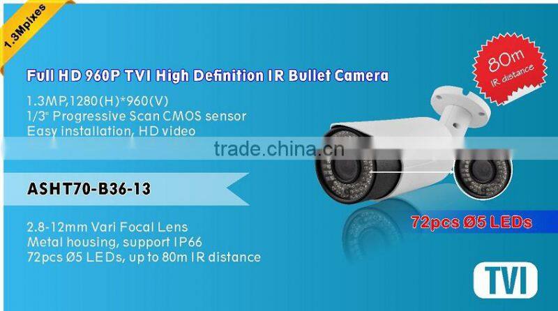 Price CCTV 720P 1.3megapixel 2.8-12mm Vari Focal Lens ir bullet ahd cctv Camera proof FCC,CE,ROHS Certification