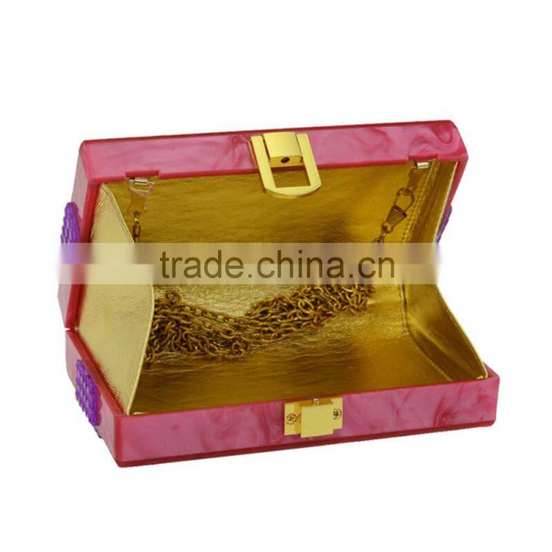 2015 acrylic display box clutch frame lady evening bag