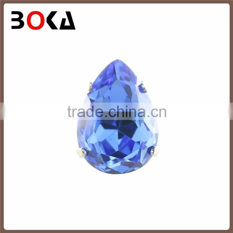 // Wholesales crystal gemstone tear drop stone water // drop sew-on rhinestone Wedding Dress //