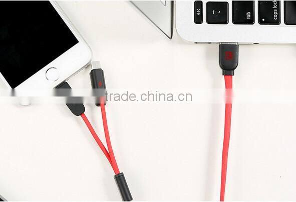 Remax 2 in 1 USB cable charge cable for both micro and iphone