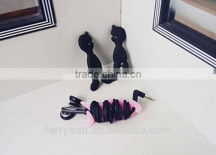 Hotsales Creative Cute mini tree sapling cable winder cord organizer silicone earphone winder
