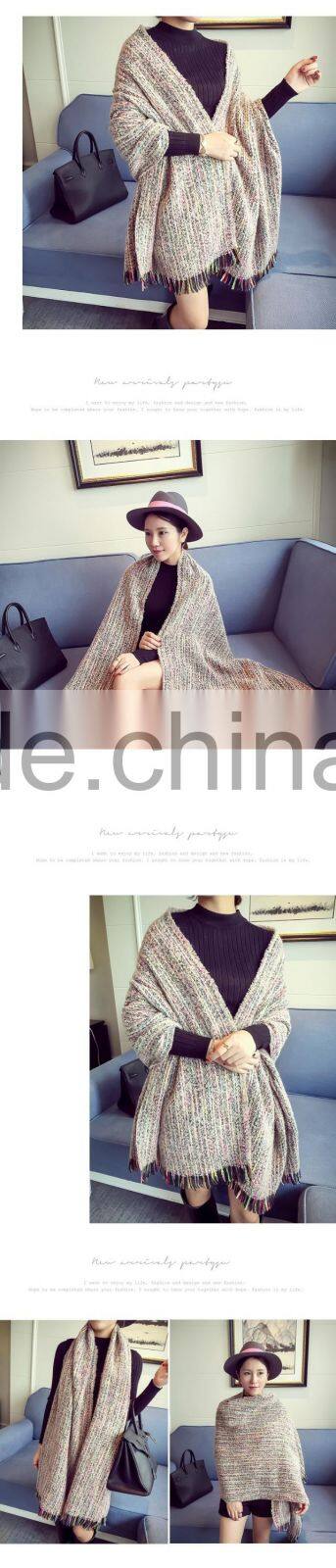 Wholesale New Winter Colorful Striped Fashion Ladies Cashmere Scarf