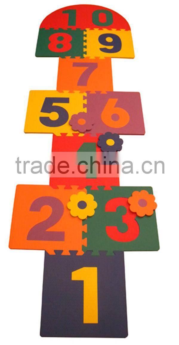 Hopscotch kids playing eva foam puzzle mat
