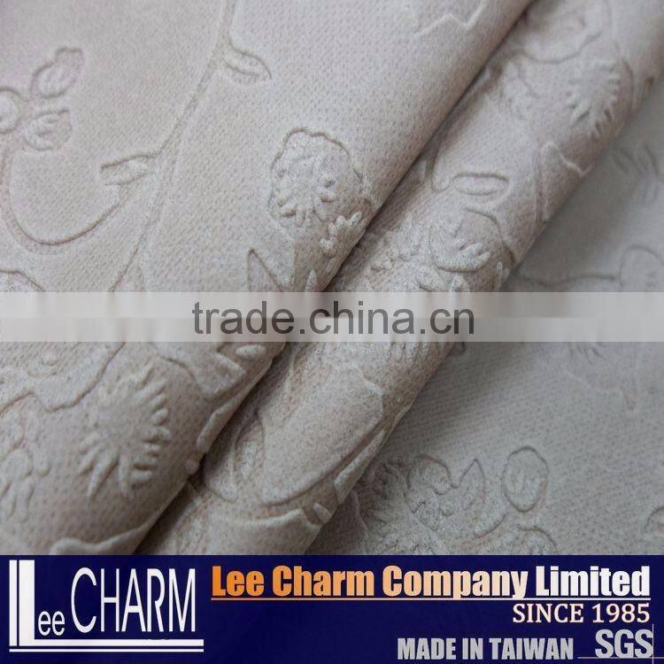 100% Polyester Flower Patten Synthetic Leather Fabric