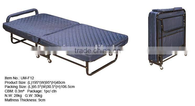 Single Hotel Rollaway Folding Bed with Spring Mattress