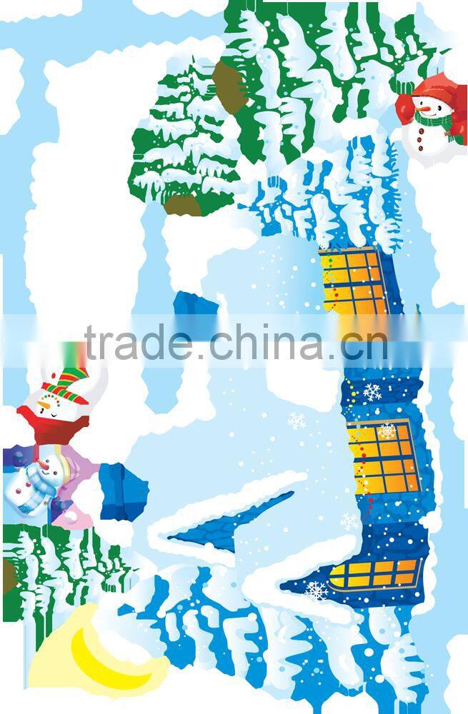 ALFOERVER pvc snow mountain christmas wall decals