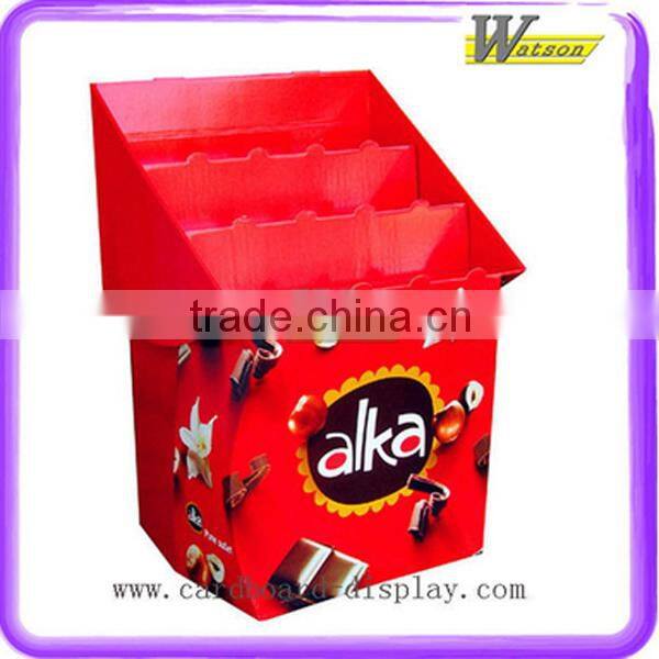 hot sale promotion advertising pos cardboard dump bins for bamboo folding fruit basket