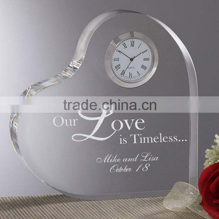 Fashion design heart-shaped acrylic awards and trophies with watch
