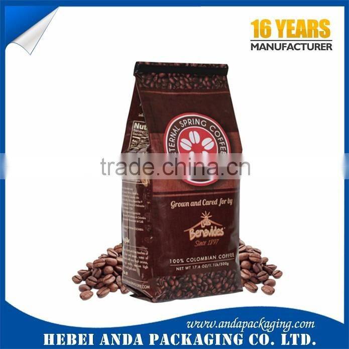 2016 Hot Sale Plastic Bag for Roasted Coffee Packaging