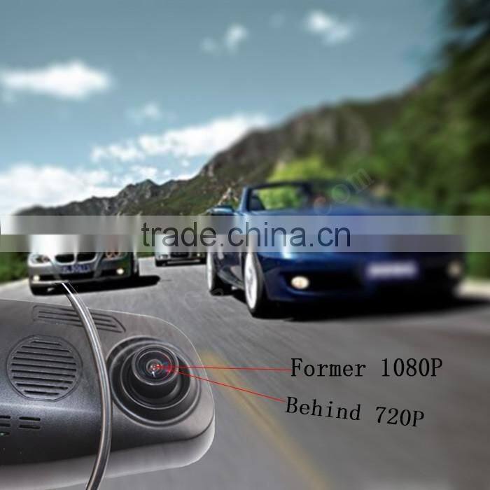 5 inch HD LCD Screen 1080 P + P 720 double recorded Car Rearview Mirror Dvr