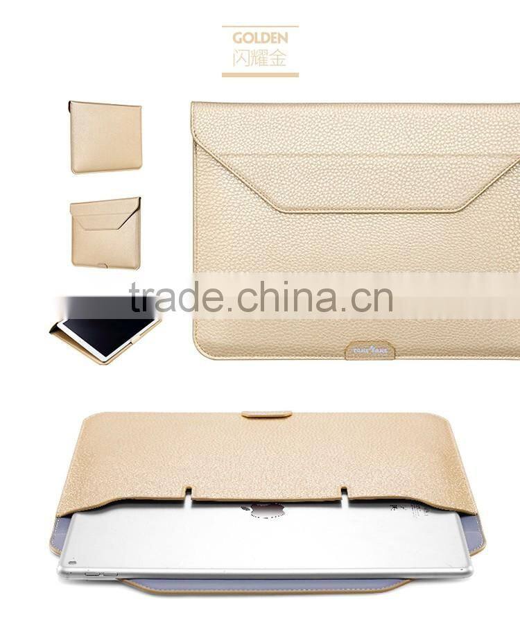 Shining series high quality PU leather sleeve case for iPad Pro 12.9 inch with stand function
