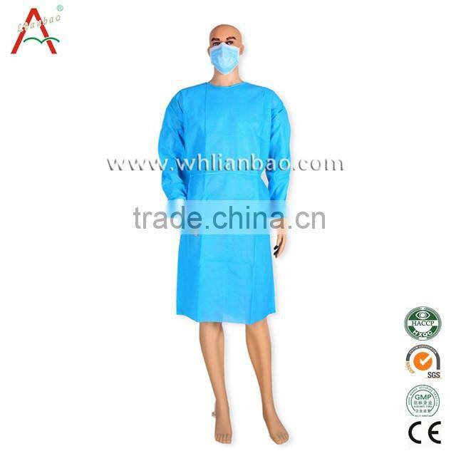 Spunbond Polypropylene PP / PP+PE / SMS / SMMS / CPE Disposable Medical Gowns
