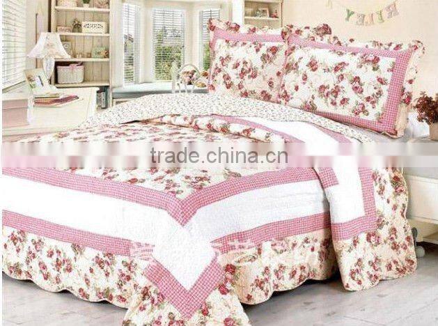 light pink quilt