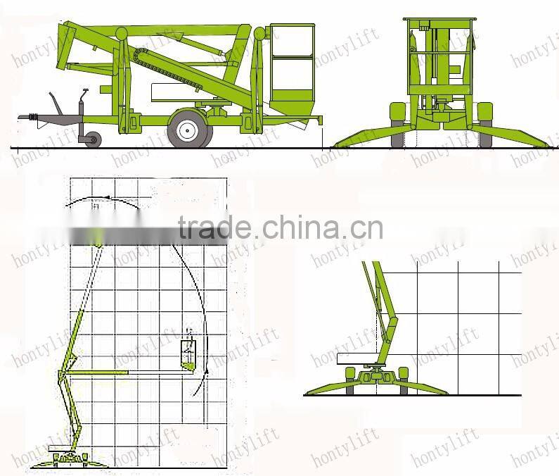12mChinese High Quality Factory outlets trailer mounted boom