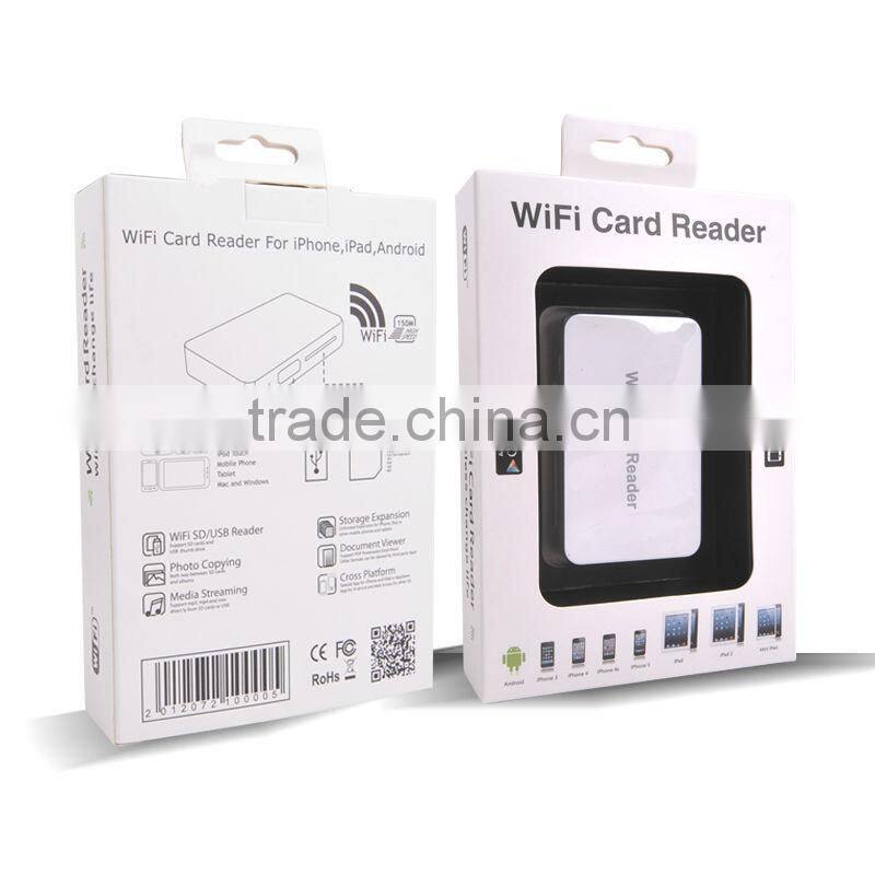 USB2.0 portable wifi card reader Support HDD/U disk /SD/SDHC/SDXCup to 128GB