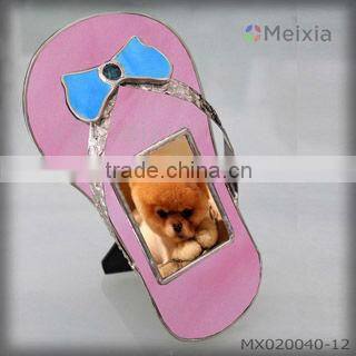 MX020040-16 china wholesale tiffany style stained glass shoe design photo picture frame for home decoration