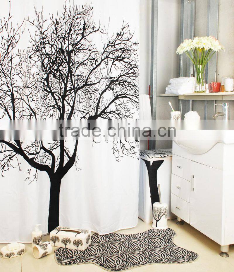 New printed Polyester hotel bath Shower curtain