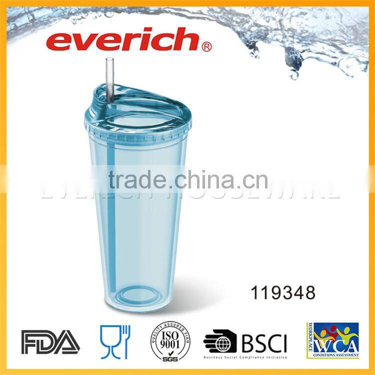Resist High Temperature Eco-friendly Large Plastic Cup With Straw