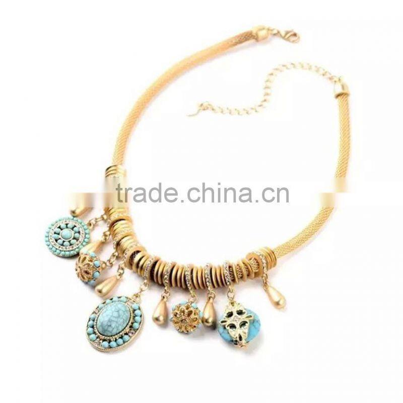 Vintage Statement Necklace,Jewellery Pendant Necklace For Women,Beaded Chain Necklace