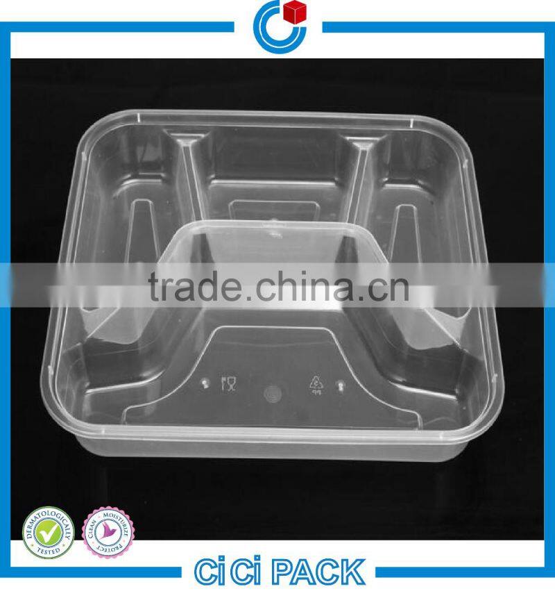wholesale 4-compartment Bento Lunch Box,Disposable Safe Kitchen product Plastic Food Container