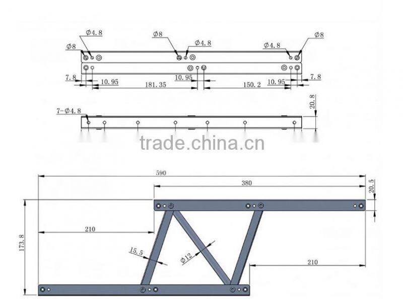 1.5mm Lift up coffee table mechanism(folding table mechanism)