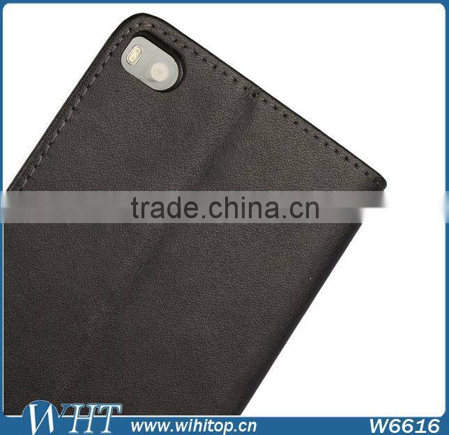 Leather Card Slot Flip Cover with Stand for Huawei Ascend P8 Case