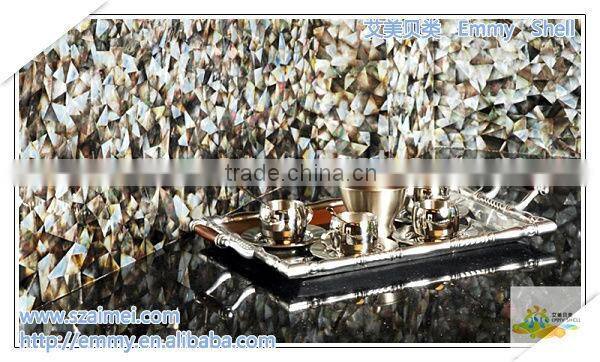 luxury strip black/gray mother of pearl seashell mosaic wall tile factory price